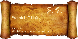 Pataki Ilián névjegykártya